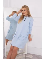 Šaty s kapucňou modré