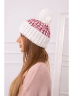 Dámska čiapka Ellen s brmbolcom K325 biela