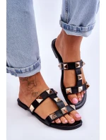 Damskie Klapki Z Dużymi Ćwiekami Czarne Mercure