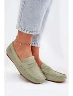 Zamszowe Mokasyny Damskie Big Star RR274945 Zielone
