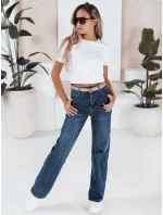Dámske široké džínsy tmavomodré FashionStreet UY2782