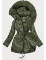 Dámska parka s kožušinou army (5m762-136)