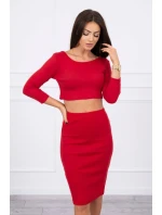 Súprava blúzky a sukne červená