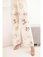 Dámsky bavlnený komplet s vyšívanou vestou a nohavicami béžovej farby Dámsky bavlnený komplet s vyšívanou vestou a nohavicami béžovej farby