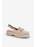 Sandały Damskie Na Płaskim Obcasie Z Ozdobą Beżowe D&A MR38-656