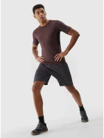 Pánske športové rýchloschnúce tričko 4F - hnedé
