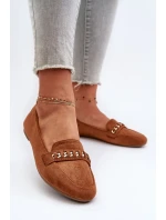 Lesklé dámske mokasíny s retiazkou Camel Aredilla