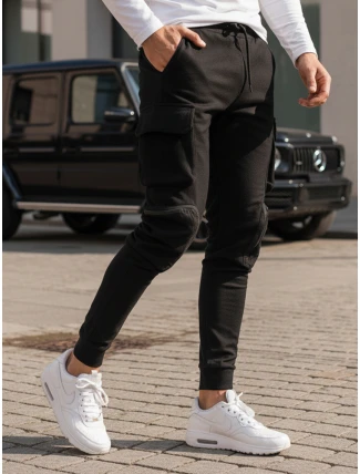 Pánske bojové nohavice čierne FashionStreet UX4164