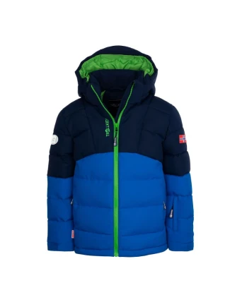 Detská nepremokavá zimná bunda Trollkids Gryllefjord Blue/Green (365-100)
