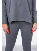 Súprava s oversize blúzkou v grafitovej farbe Súprava s oversize blúzkou v grafitovej farbe