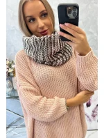 KN16 Dámska čiapka ecru+mocca