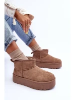 Zamszowe Śniegowce Na Platformie Ciemnobeżowe Corcoran