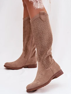 Dámske čižmy HY61-8022 beige - S.Barski