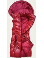 Lesklá červená vesta s kapucňou (B8025-4)