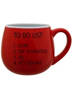 TO DO LIST:  BÝT ÚŽASNÝ - červený keramický hrníček 300 ml