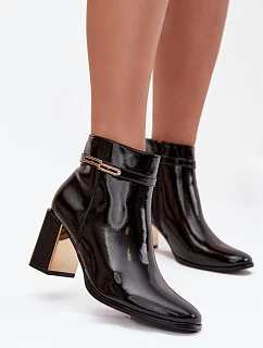 Lakované čižmy Dorelia D8257 black - Sweet Shoes