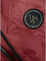 Červená prešívaná dámska vesta s asymetrickou spodnou časťou S'West (B8237-4)