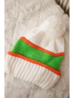 Dámska čiapka Kinga K297 biela+oranžová+zelená