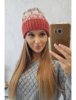 Dámska čiapka Samara K346 červená+béžová