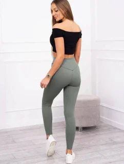 Rebrované legíny tmavá mäta