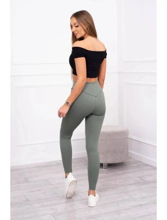 Rebrované legíny tmavá mäta