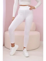 Pruhované legíny biele