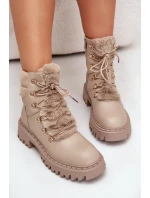 Zateplené členkové topánky tenisky na zips Eco koža béžová Willatta