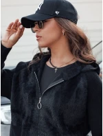 Dámska krátka alpaková bunda KATHERINE s kapucňou čierna FashionStreet NY0672