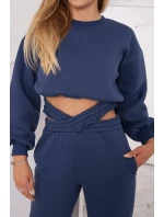 Zateplená súprava s krátkou džínsovou mikinou