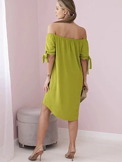 Šaty zviazané na rukávoch kiwi