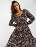 Šaty D73771M30365A čierno-béžové