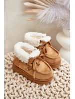 Snežnice Členkové topánky Detská obuv Zateplená kožušina Camel Adelane
