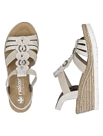 Dámske sandále espadrille pohodlné béžové Rieker 619B2-60 Dámske sandále espadrille pohodlné béžové Rieker 619B2-60