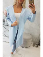 Dlhý kabát s kapucňou modrý