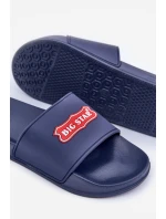 Klapki Męskie Z Logo Big Star OO174029 Granatowe