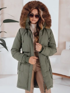 Dámska zimná bunda s kapucňou zelená FashionStreet TY5081