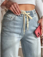 Dámske džínsové nohavice so širokými nohavicami STEREO modré FashionStreet UY2436 Dámske džínsové nohavice so širokými nohavicami STEREO modré FashionStreet UY2436