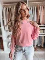 Dámska blúzka s dlhými rukávmi a motýlikom CRYSTALIA pink FashionStreet RY2768