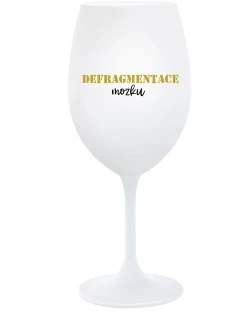DEFRAGMENTACE MOZKU - bílá  sklenice na víno 350 ml