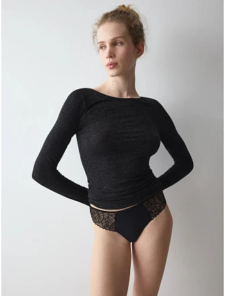 Dámske tričko Beauty Layers Top LSL Lurex čierne Black – TRIUMPH Dámske tričko Beauty Layers Top LSL Lurex čierne Black – TRIUMPH
