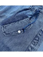 Svetlo modrý džínsový prehoz cez oblečenie s kapucňou (POP5953-K) Svetlo modrý džínsový prehoz cez oblečenie s kapucňou (POP5953-K)