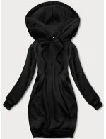 Dlhá čierna tepláková mikina (YS10005-3)