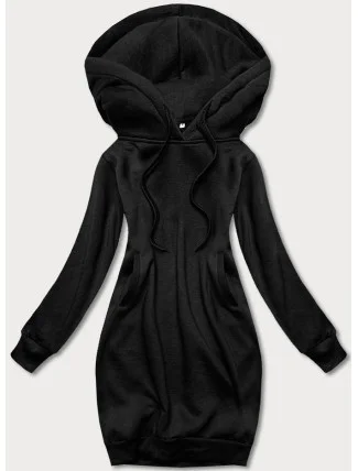 Dlhá čierna tepláková mikina (YS10005-3)