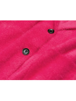 Krátky vlnený prehoz cez oblečenie typu alpaka vo fuchsijovej farbe (7108-1)