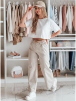 Dámske široké nohavice MOBISKA light beige FashionStreet UY2618