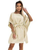 287-28 SOFIA Dámske motýlie šaty so zaväzovaním v páse - BEACH