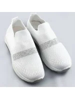 Biele azúrové dámske topánky so zirkónmi (C1057)