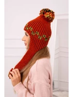 Dámska klapka na uši Nadia K321 červená Dámska klapka na uši Nadia K321 červená