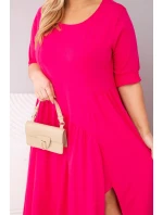 Dámska bavlnená sukňa s asymetrickým lemom v nadmernej veľkosti Fuchsia Dámska bavlnená sukňa s asymetrickým lemom v nadmernej veľkosti Fuchsia