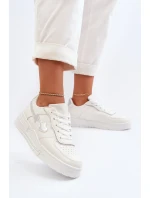 Sneakersy Damskie Na Platformie Białe Zeparine